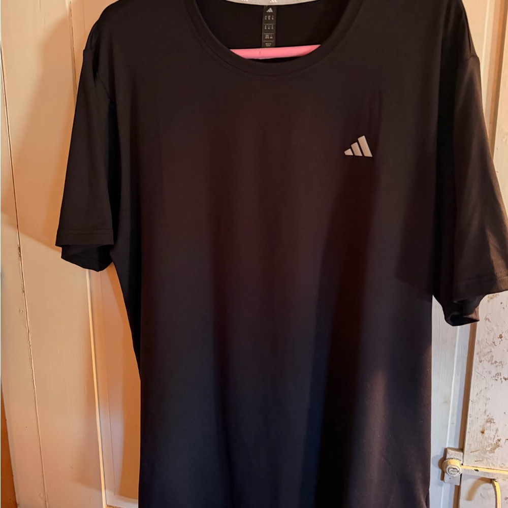 adidas Black Short-Sleeve Athletic Crew Tee
